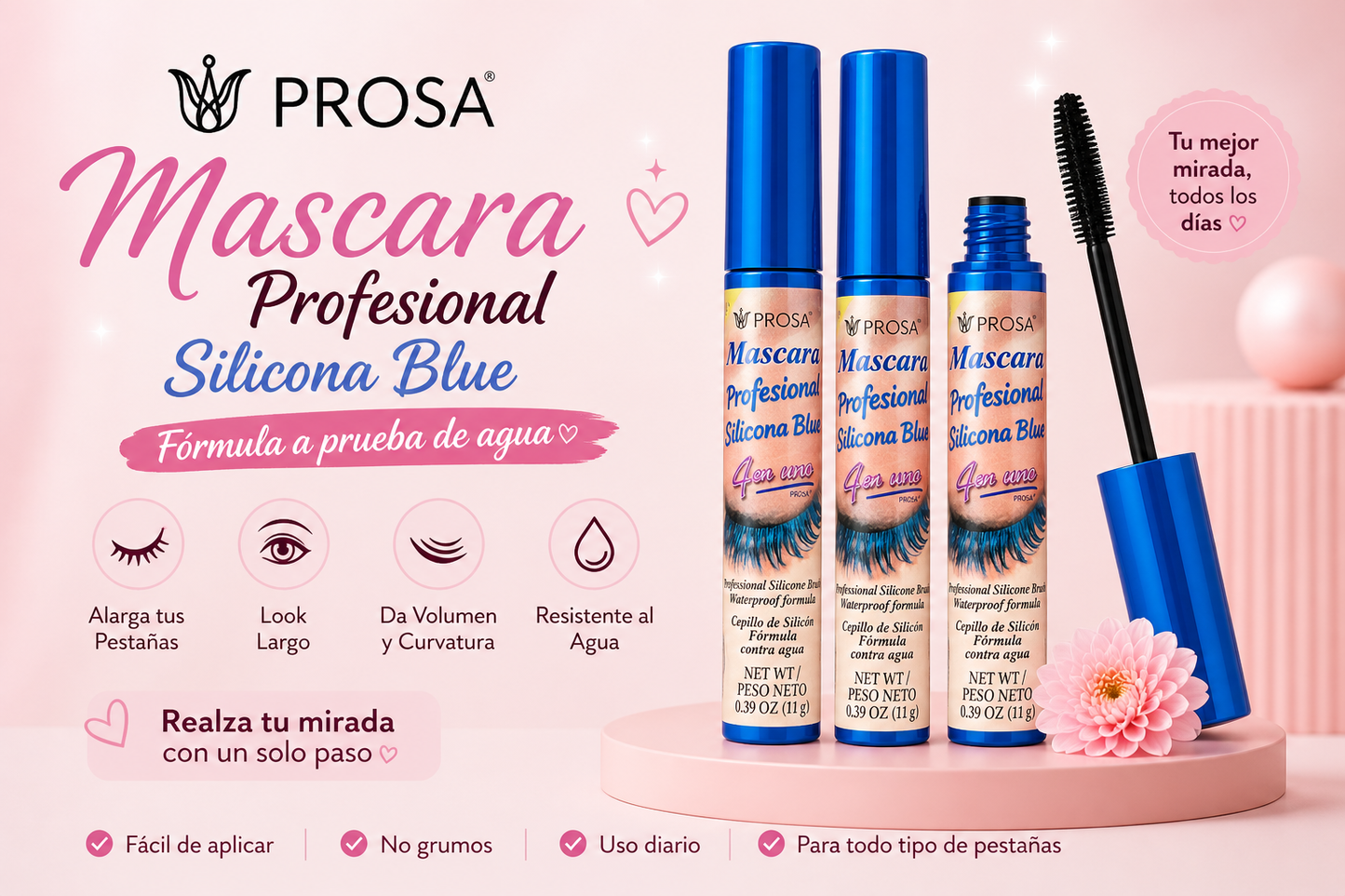 6PCS PROSA PROFESSIONAL SILICONE BLUE 1860