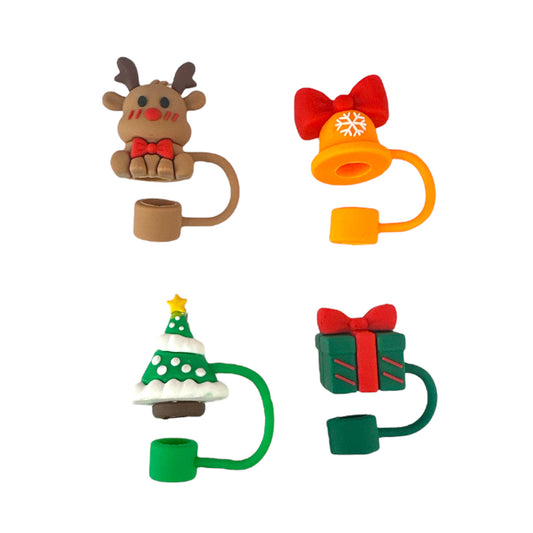 12PCS PACK FELIZ NAVIDAD 🎄 🎁 TUMBLER STRAW TOPPERS 24PCS TOTAL