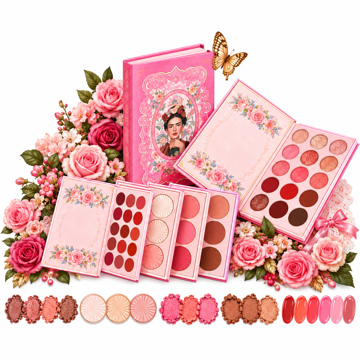 Paleta Dúo de 4 Libritos Girabella Frida Kahlo Rosa