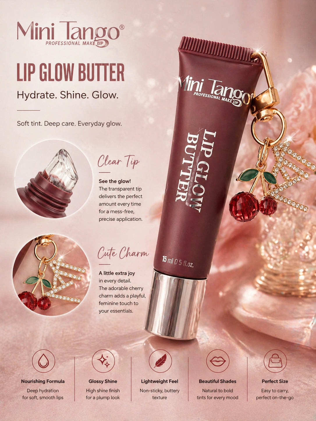 36PCS DISPLAY MINI TANGO LIP GLOW BUTTER L354