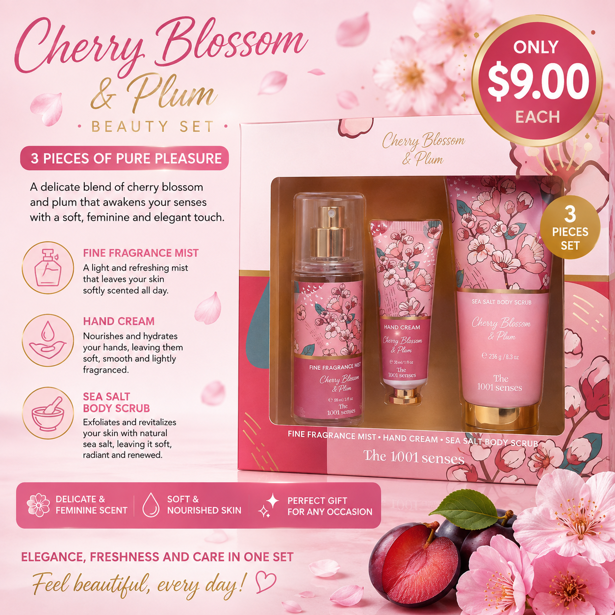 1PCS CHERRY BLOSSOM & PLUM DUO SET G3-011