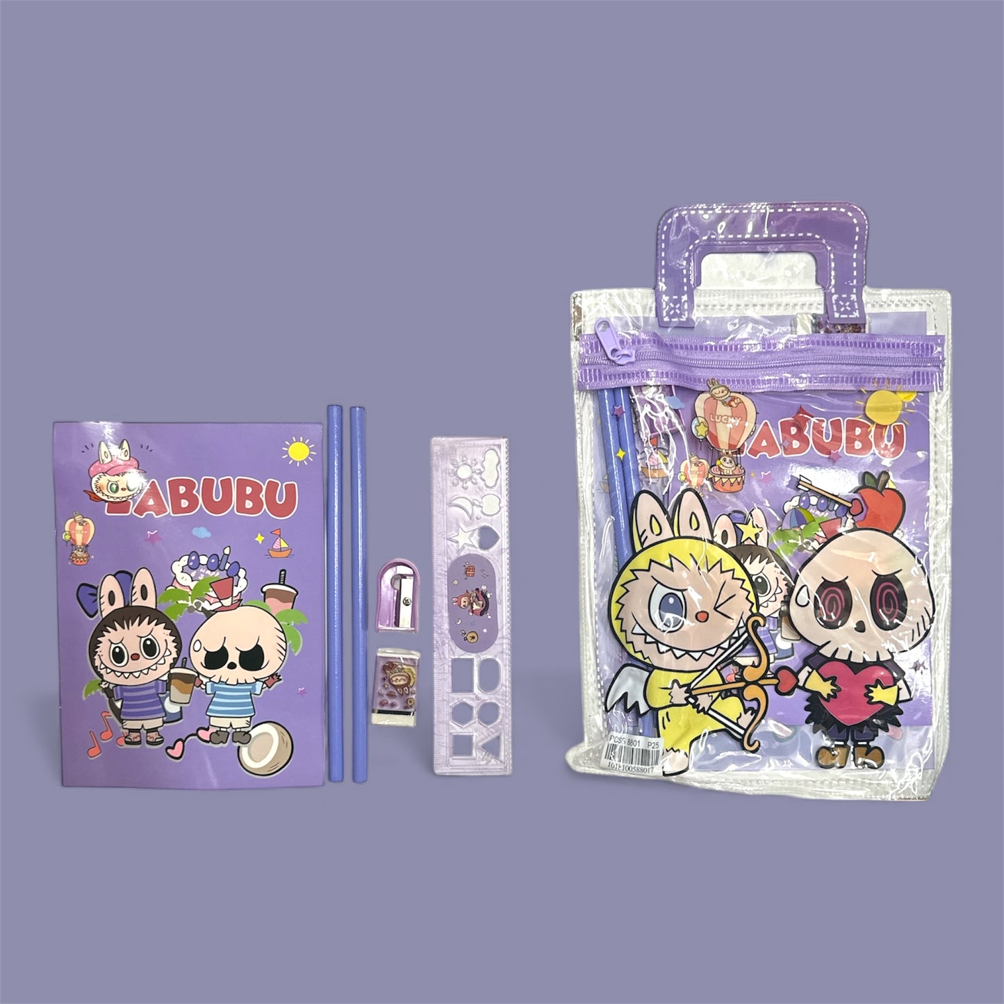 12PCS PACK PURPLE SCHOOL SUPPLY PURSE 6508