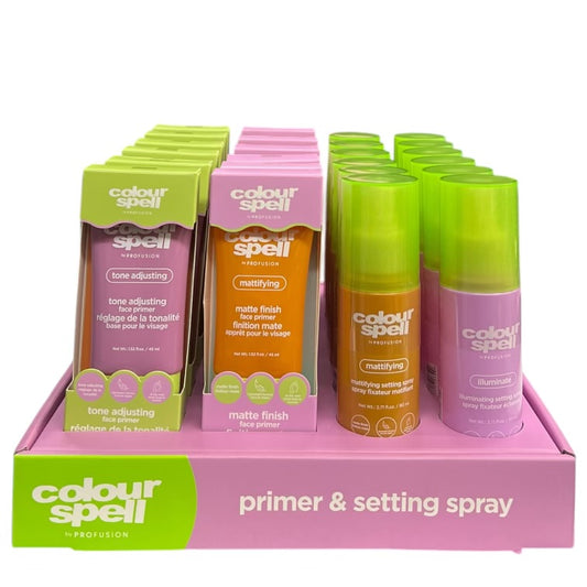 24PCS DISPLAY COLOUR SPELL PRIMER & SETTING SPRAY 2070