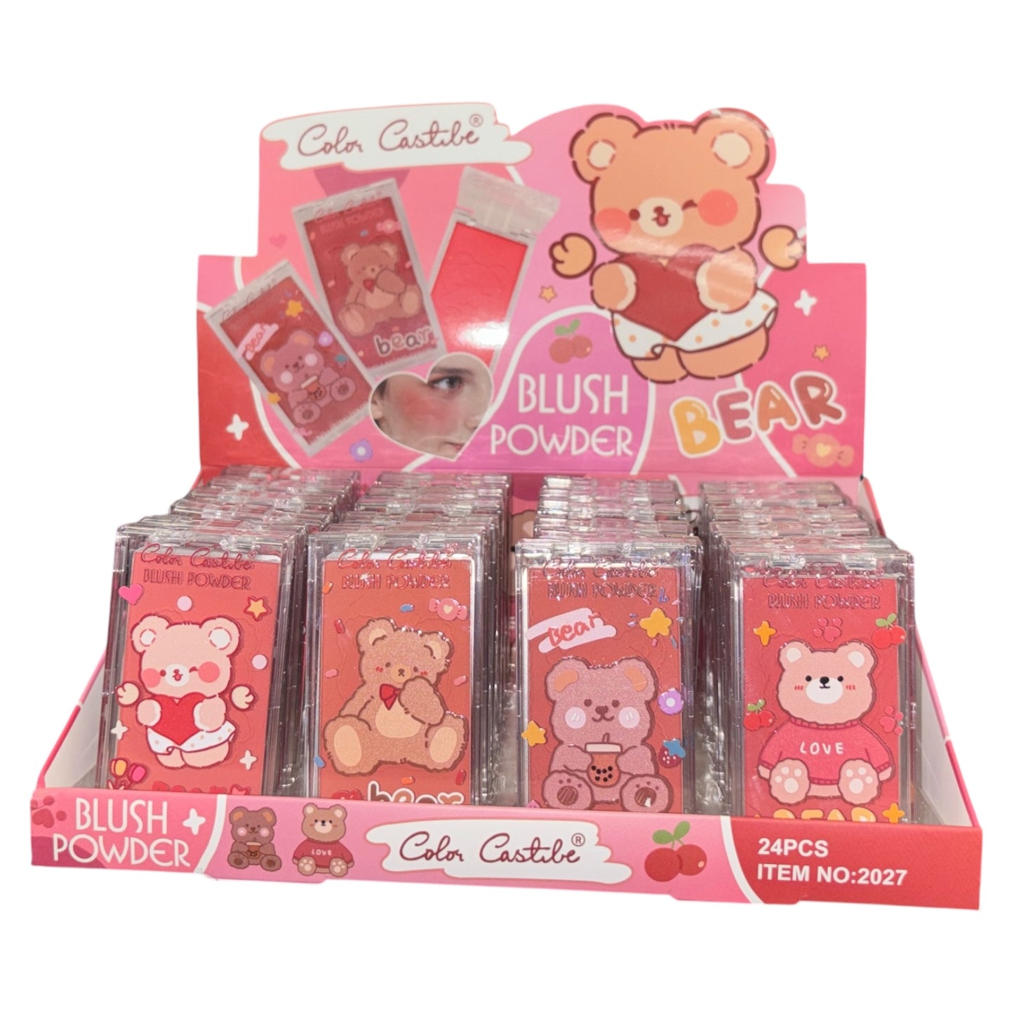 24PCS DISPLAY COLOR CASTILE BEAR BLUSH POWDER 2027
