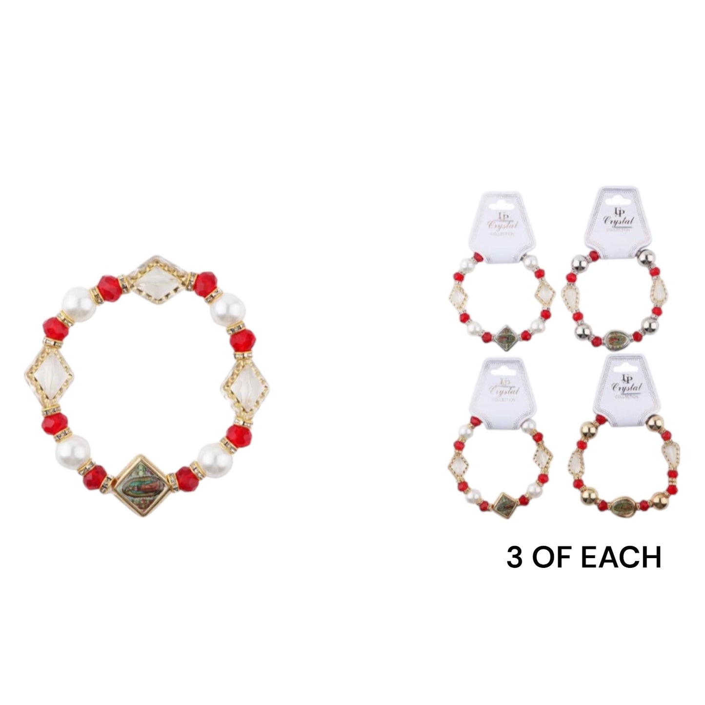 12PCS PACK VIRGIN MARY BEAD BRACELETS DBE-2649