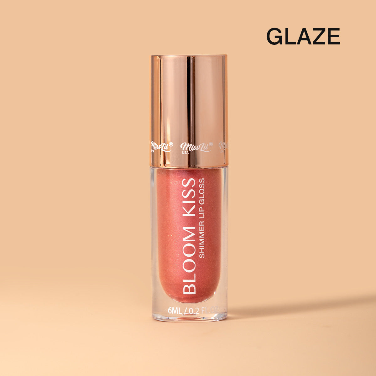 MISS LIL USA BLOOM KISS GLAZE SHIMMERS GLOSS 6 PCS