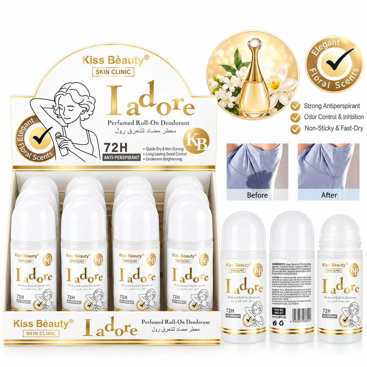 Desodorante Roll-On Kiss Beauty Woman Iadore