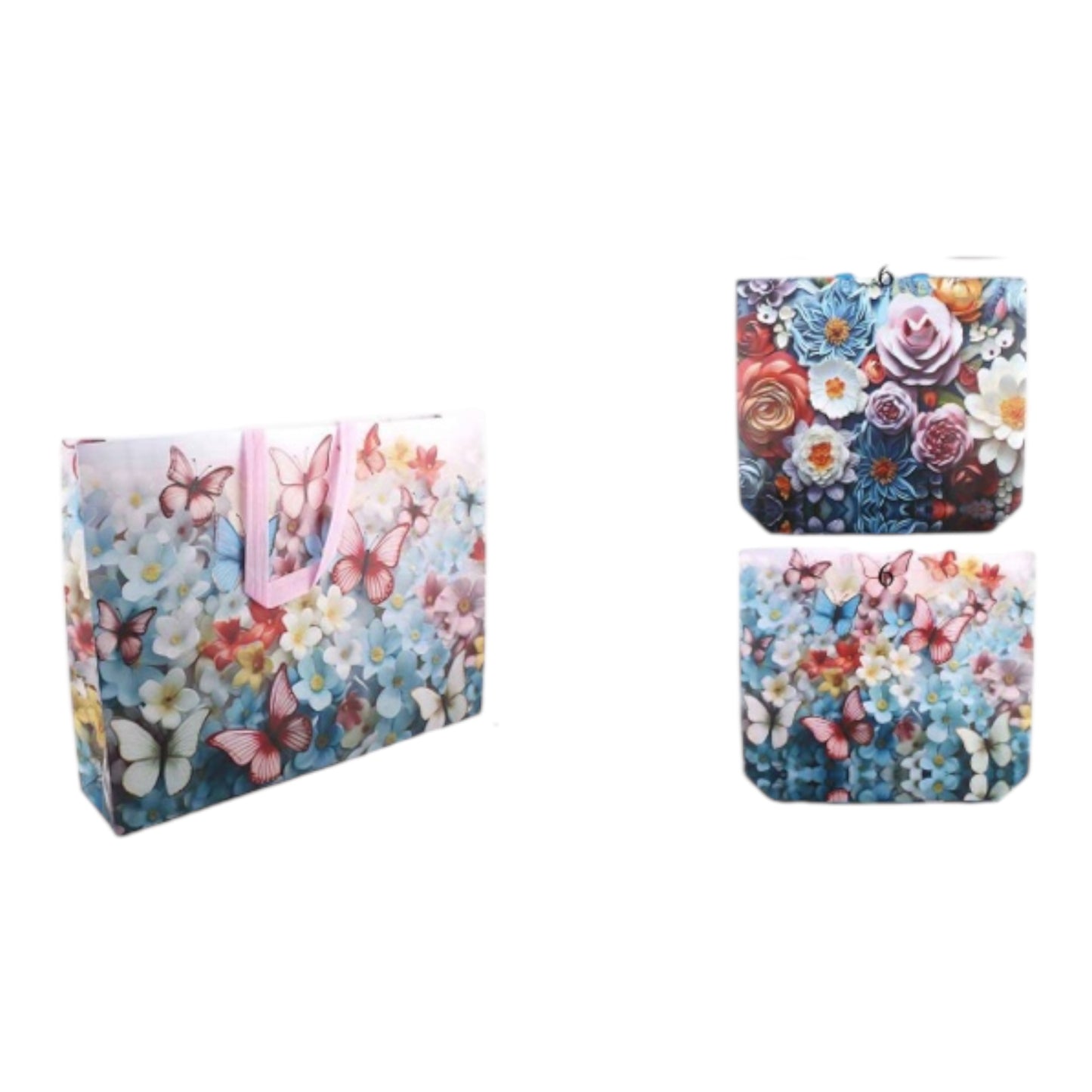 12PCS PACK BLACK PLASTIC BIG BAGS BUTTERFLY 1477