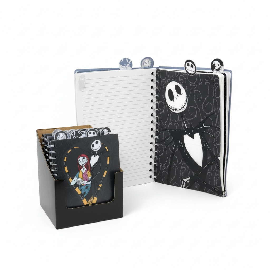 12PCS NIGHTMARE BEFORE CHRISTMAS 4 TAB POLY JOURNAL #717224NBC