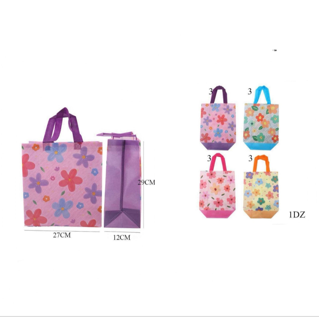 BIG FLOWER PLASTIC BAGS 12 PCS PACK DNV-2580