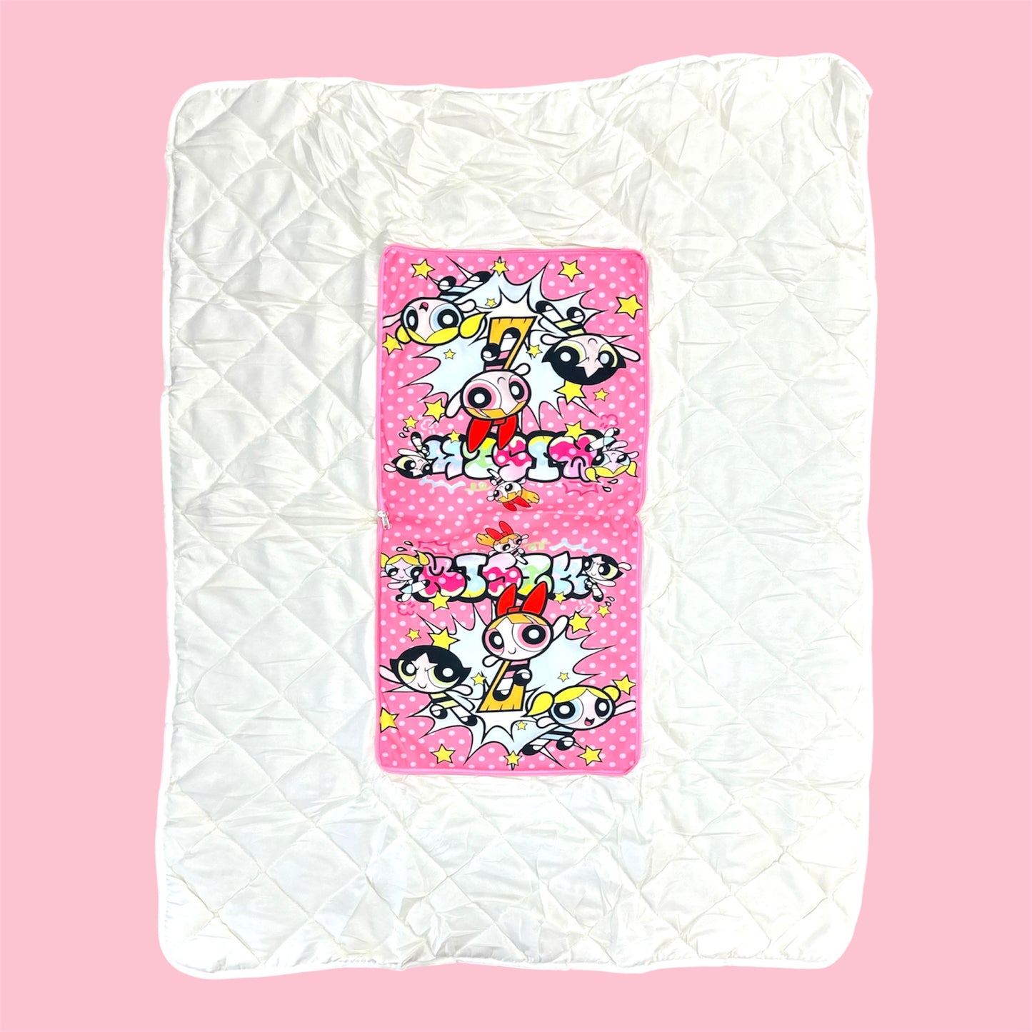 SÚPER POWER GIRLS PINK WITH POINTS 2 IN 1 PILLOW & BLANKET