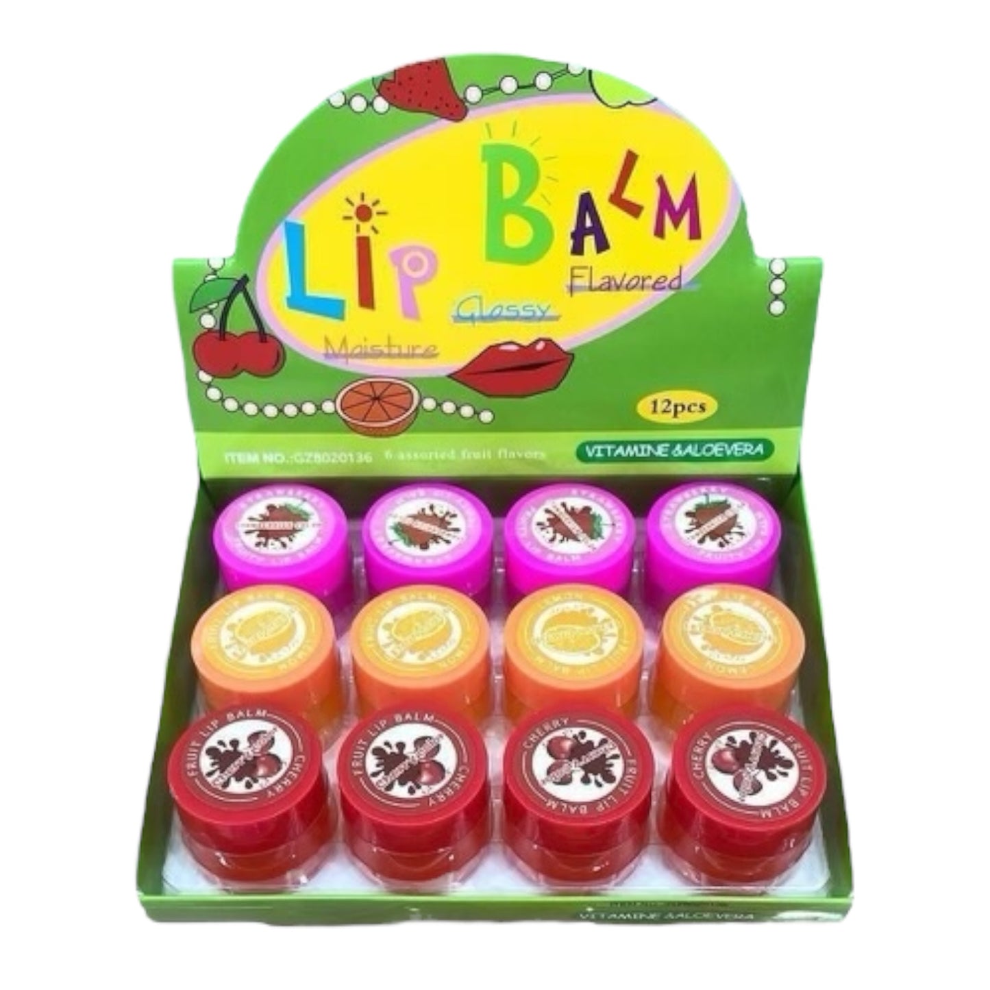 12PCS DISPLAY GLAZZI LIP BALM GB8020