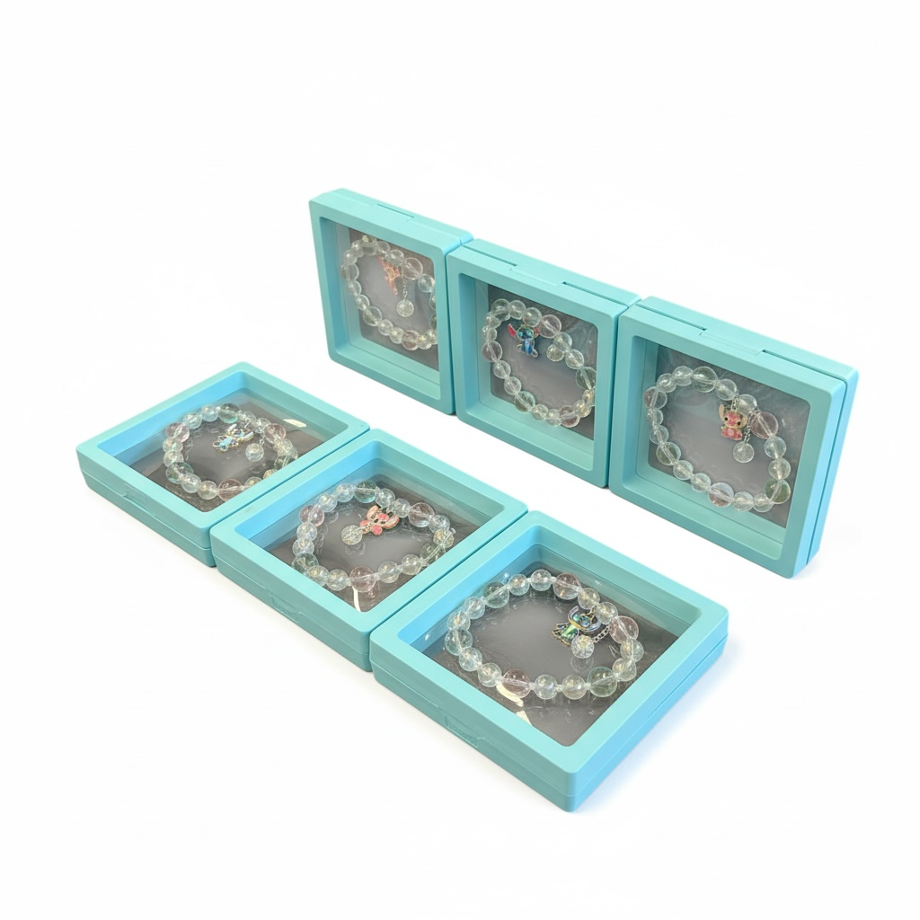 18PCS DISPLAY BEADED BLUE GUY BRACELETS WITH DANGLE CHARM