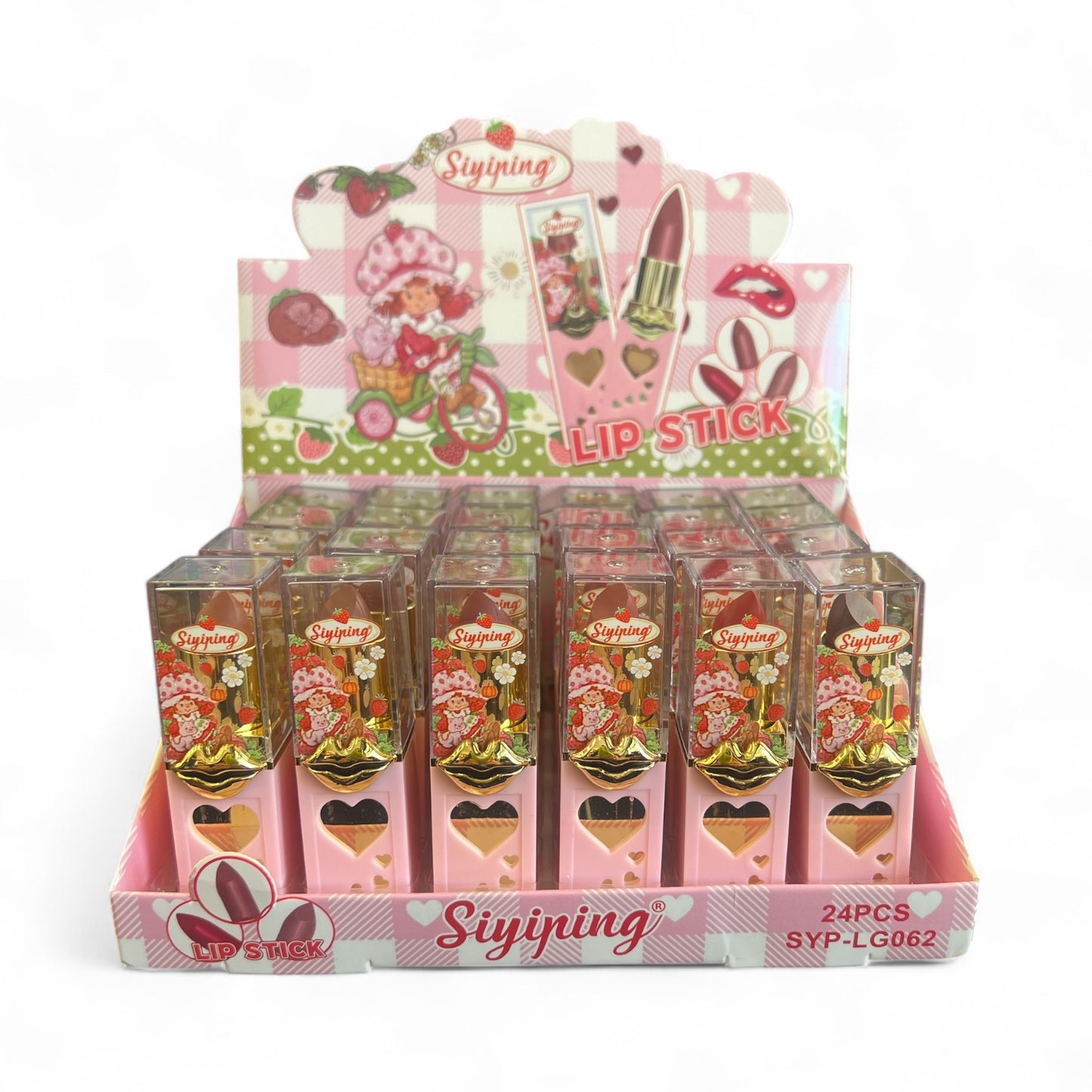 24PCS DISPLAY SIYIPING STRAWBERRY GIRL LIPSTICKS SYP-LG062