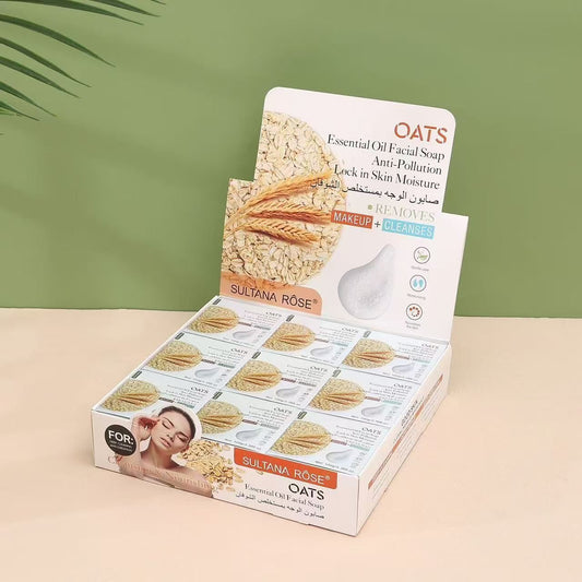 18PCS DISPLAY SULTANA ROSE OATS ESSENTIAL OIL FACIAL SOAP SA-250