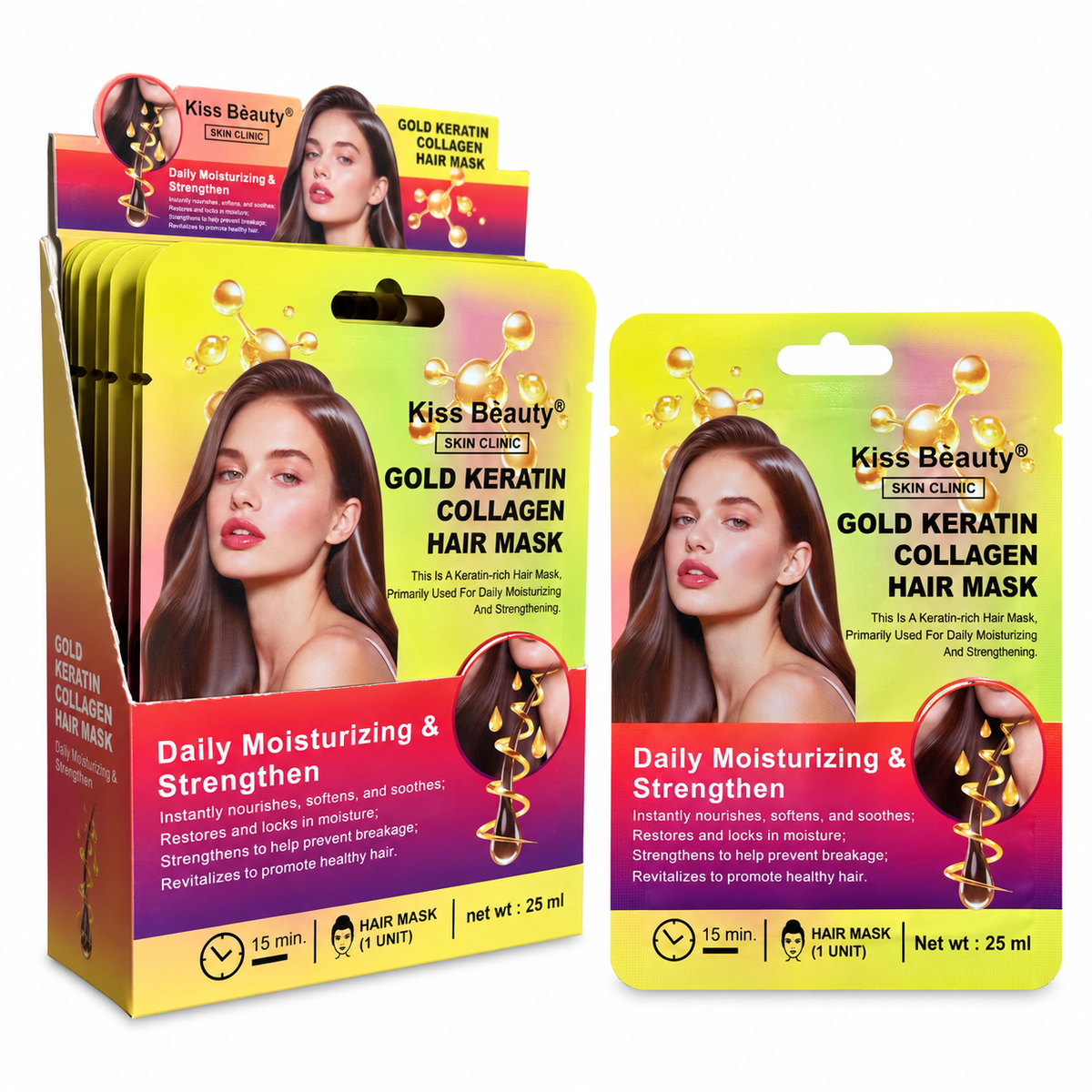 Kiss Beauty Gold Keratin Collagen Hair Mask