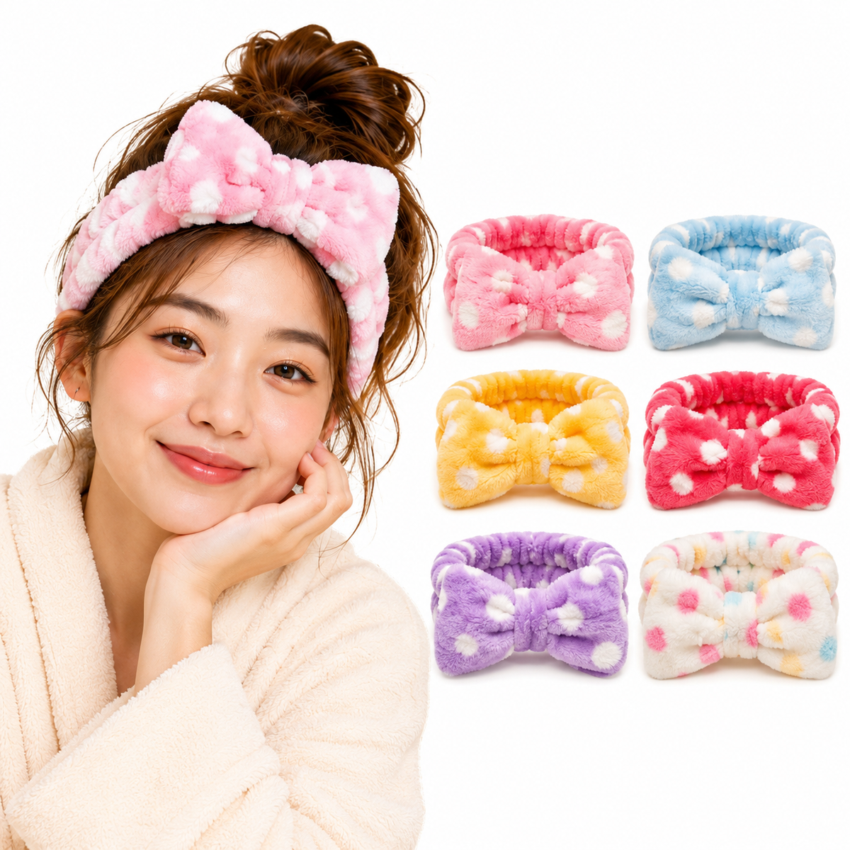 Dots Fluffy Spa Headband
