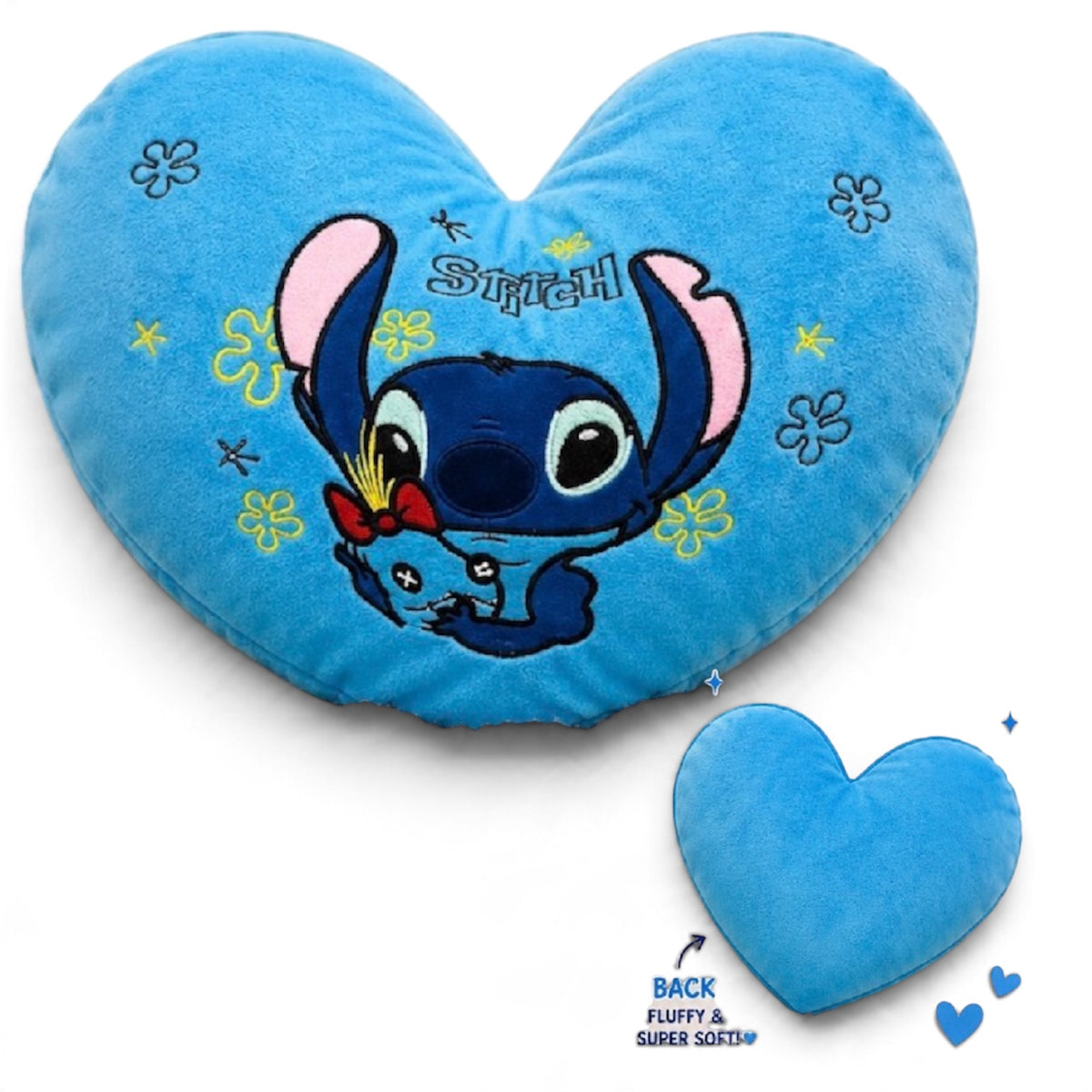 Almohada de corazón azul
