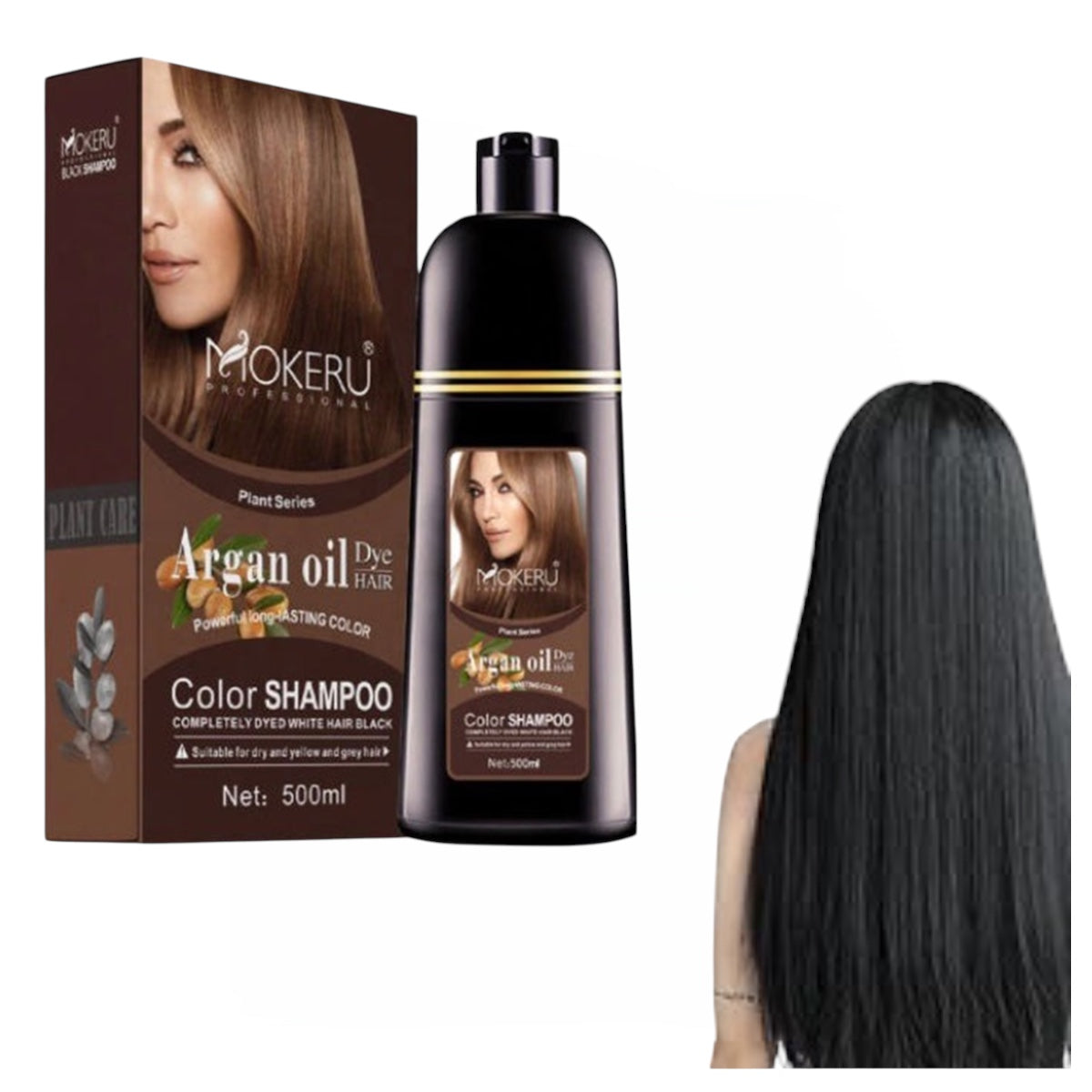 2PCS MOKERU BLACK TEA HAIR DYE SHAMPOO 8757