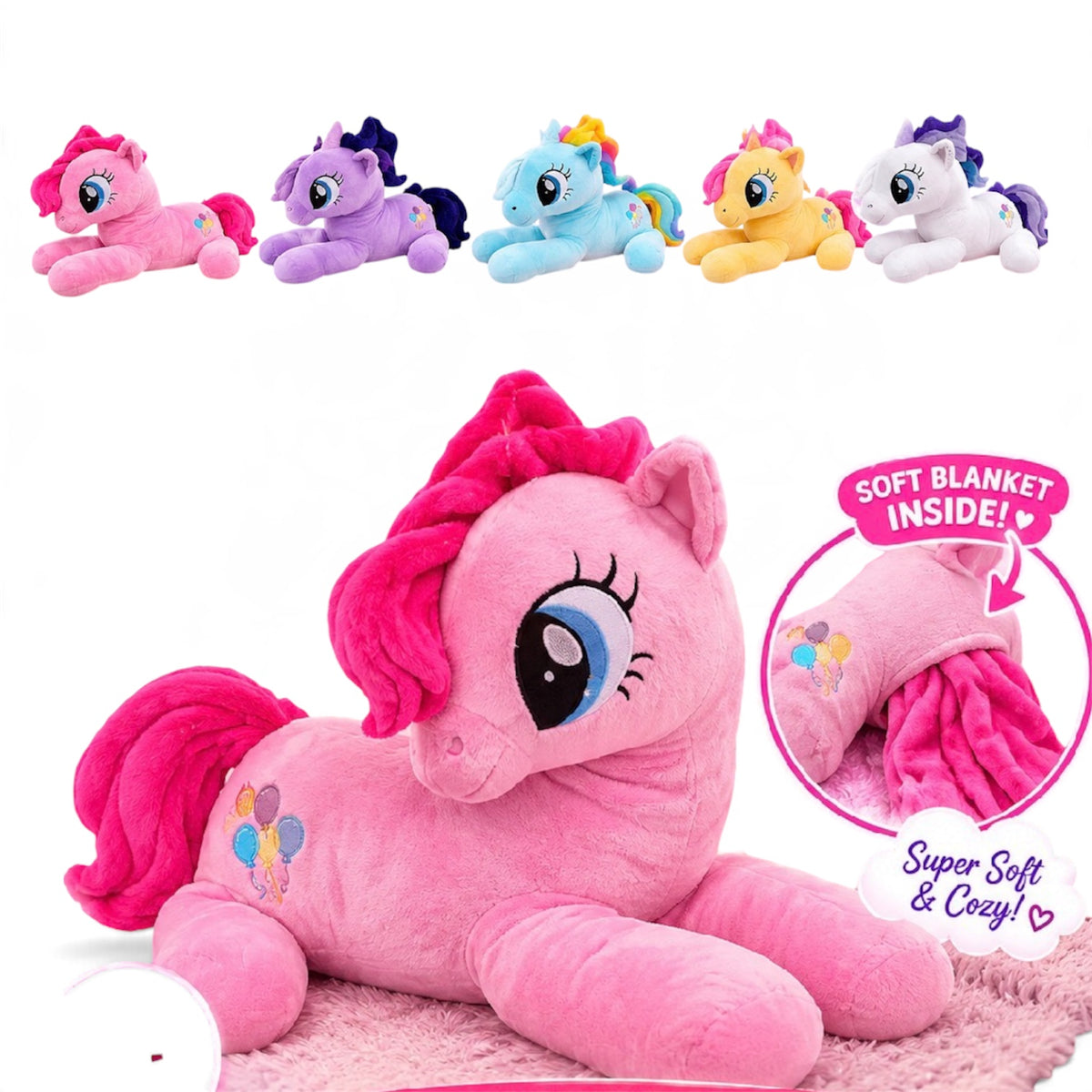 Magical Colorful Unicorn Plush + Blanket