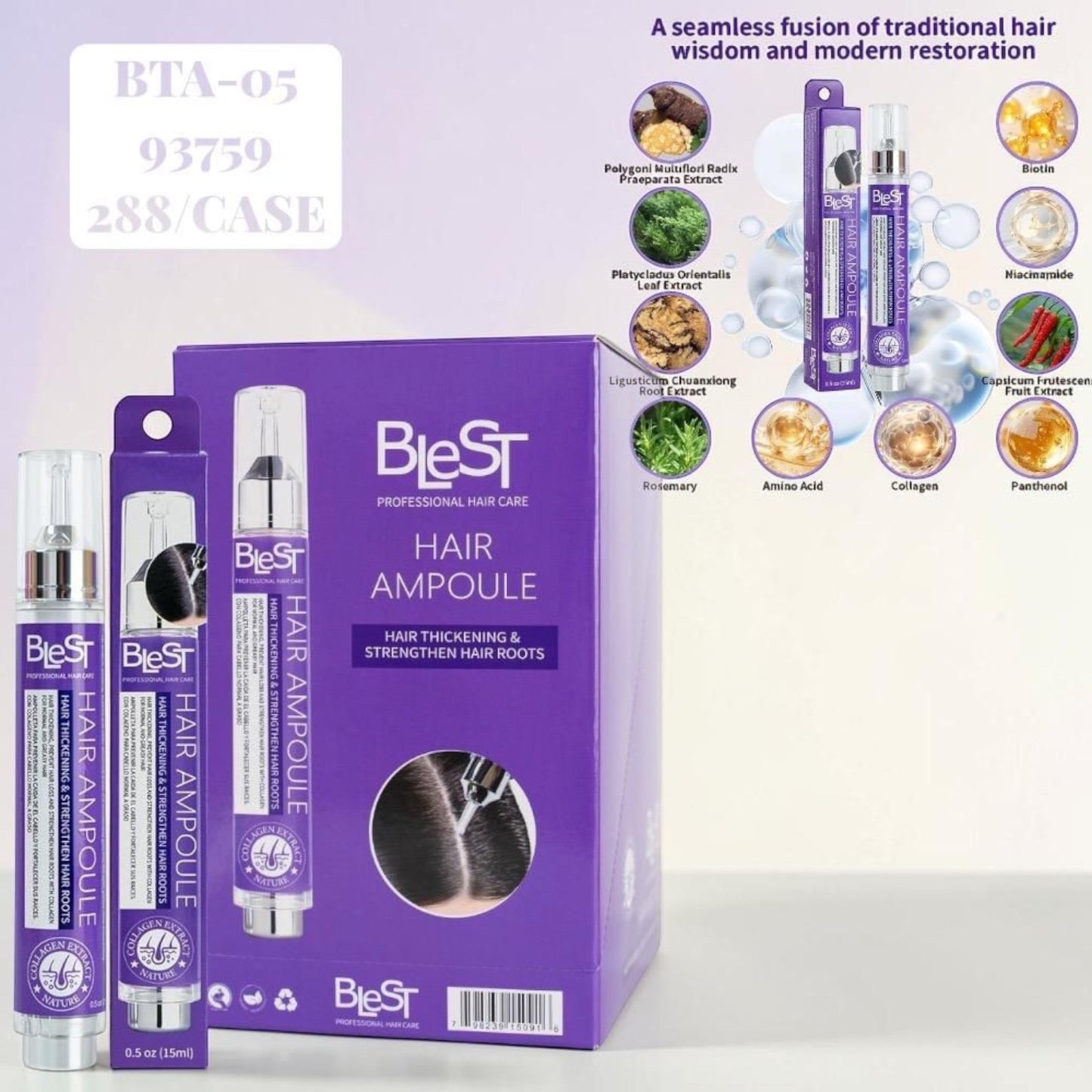12PCS DISPLAY BLEST HAIR AMPOULE BTA-05