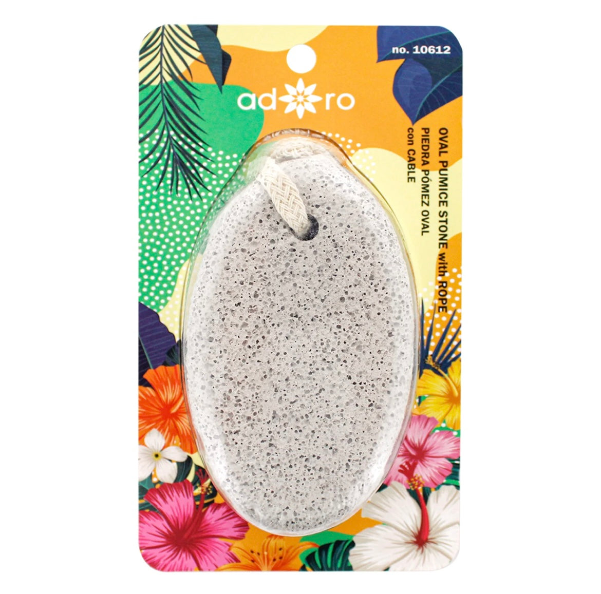 12PCS DISPLAY ADORO ROUND PUMICE STONE W/ ROPE 0612