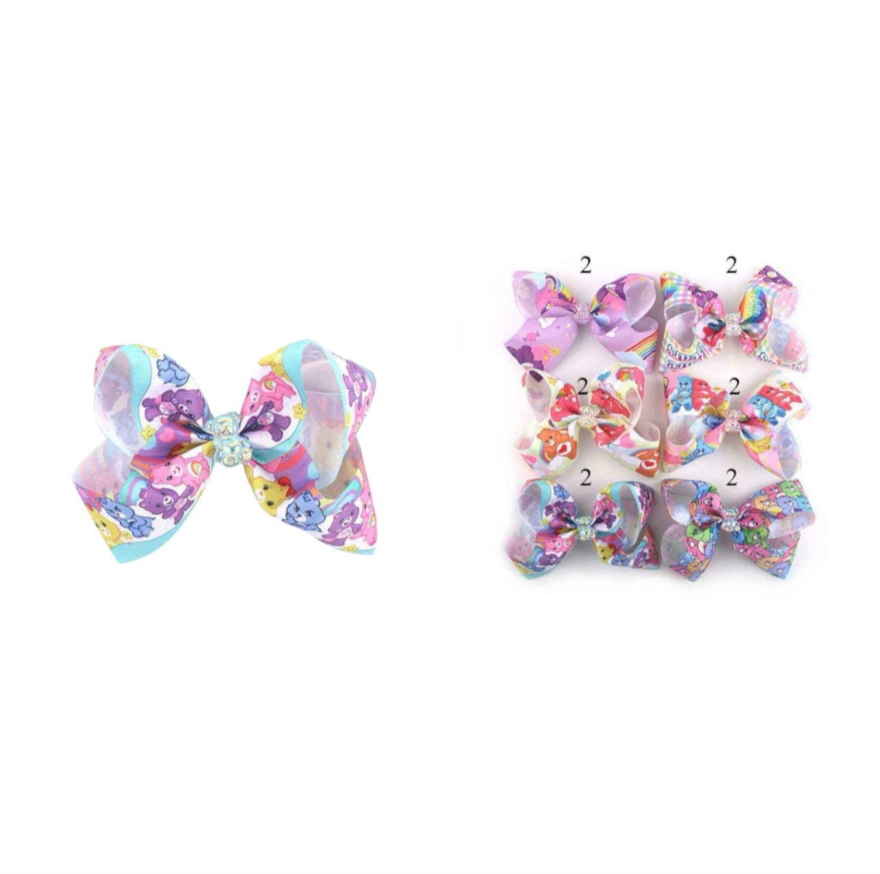 12 PCS PACK MOOD BEAR HAIR BOWS MKC-4875