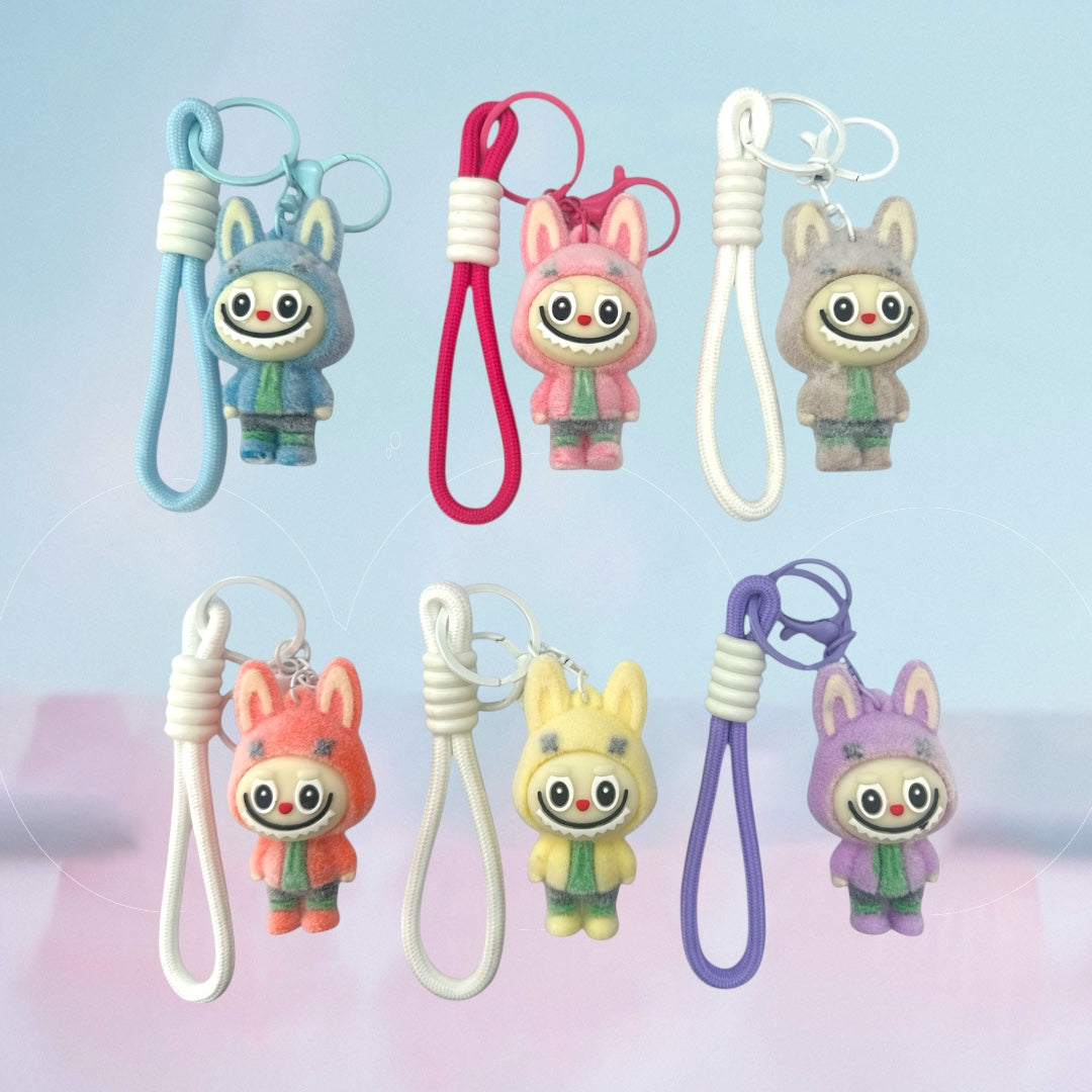 12PCS PACK MONSTER STAND UP FUZZY KEYCHAIN