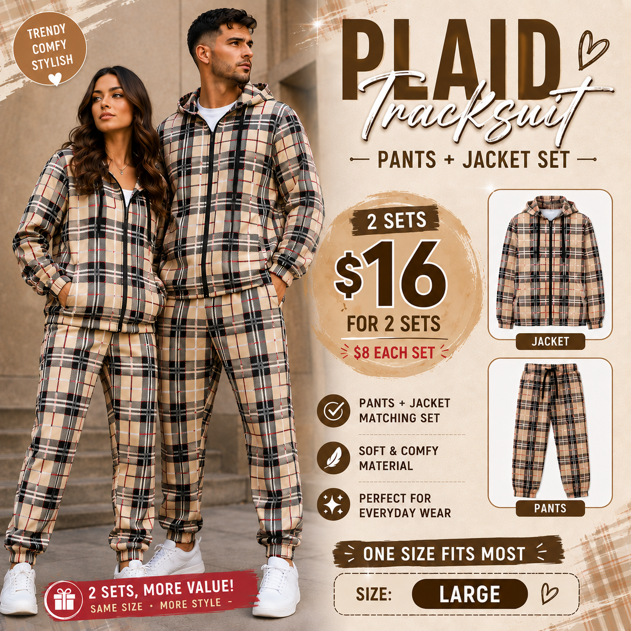 2PCS SET PANTS & JACKET BBRRY SIZE L