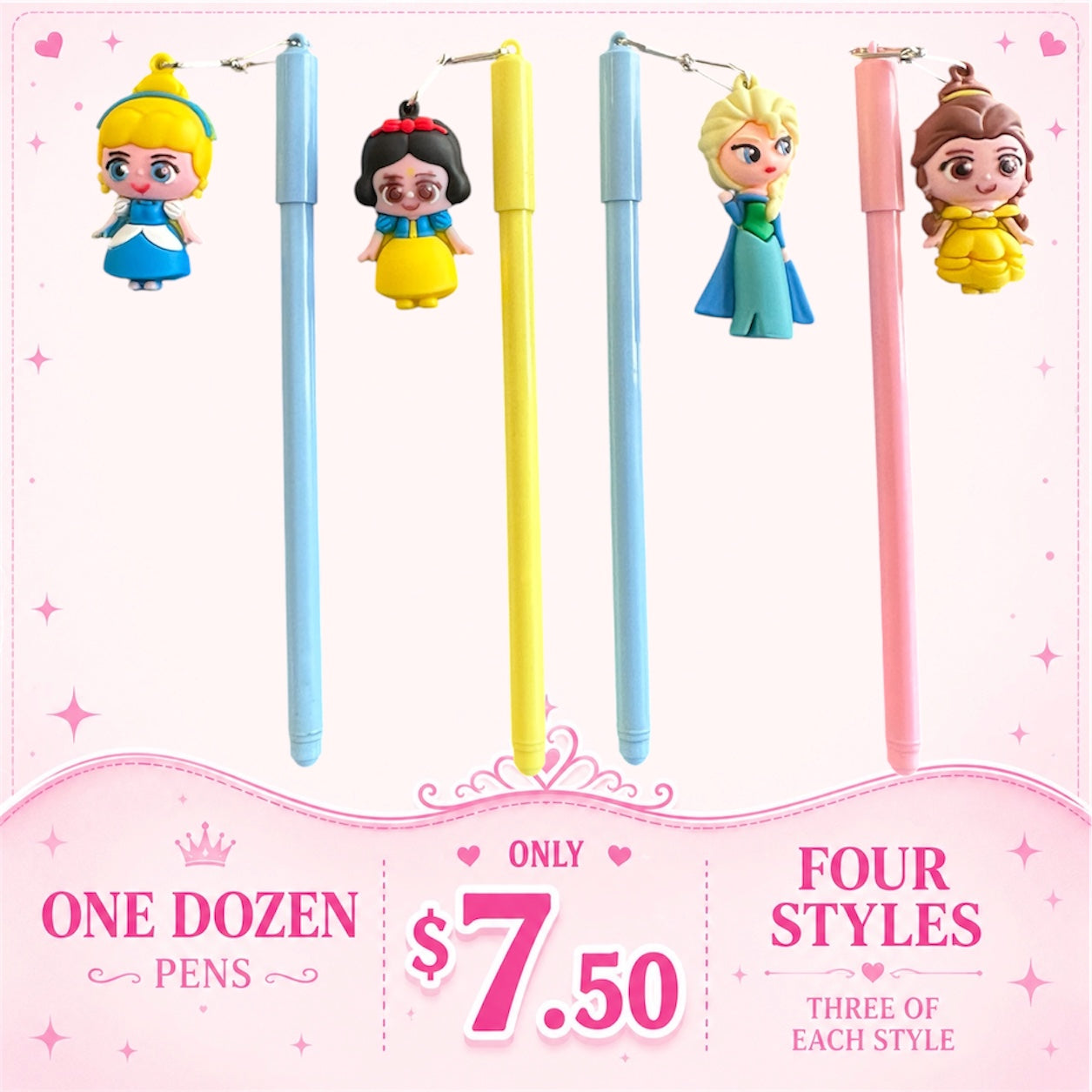 12PCS PACK PRINCESSES PENS P126