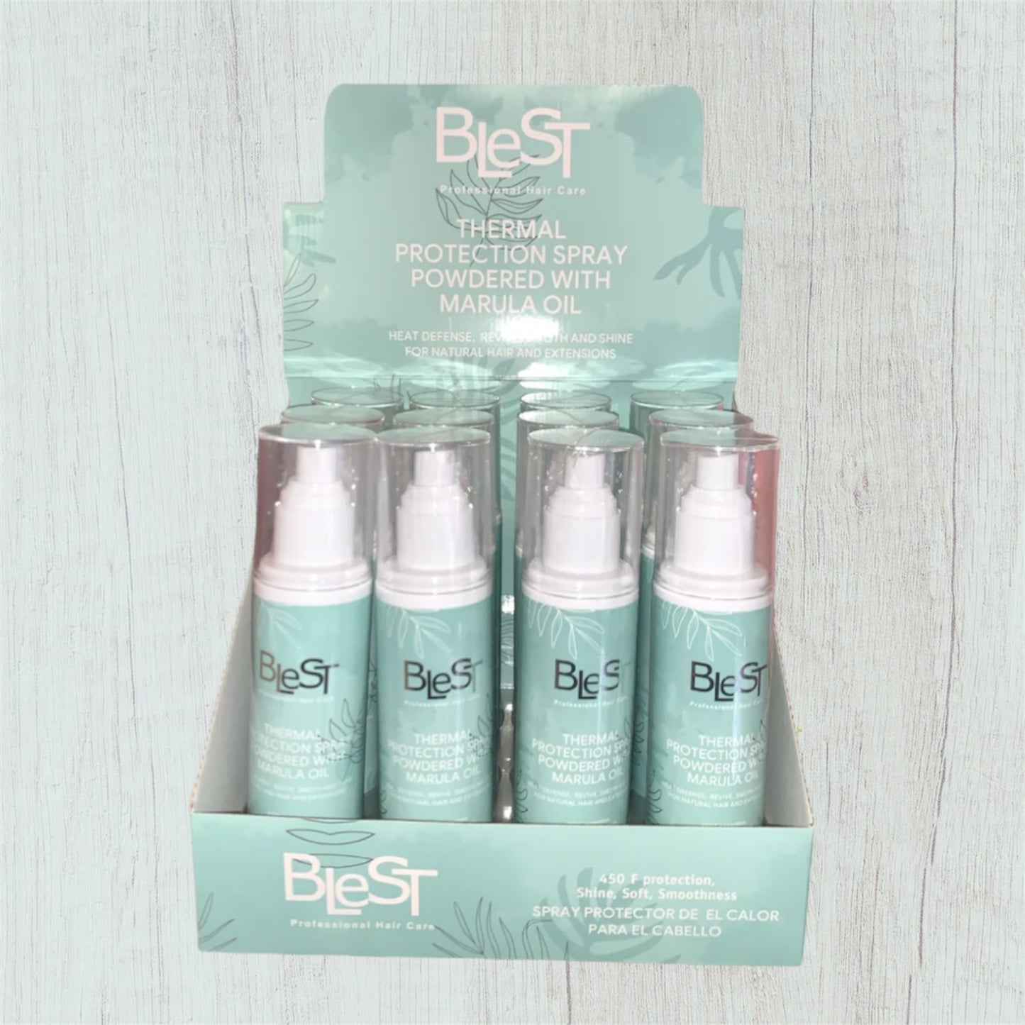 12PCS DISPLAY BLEST THERMAL PROTECTION SPRAY POWDERED WITH MARULA BH708