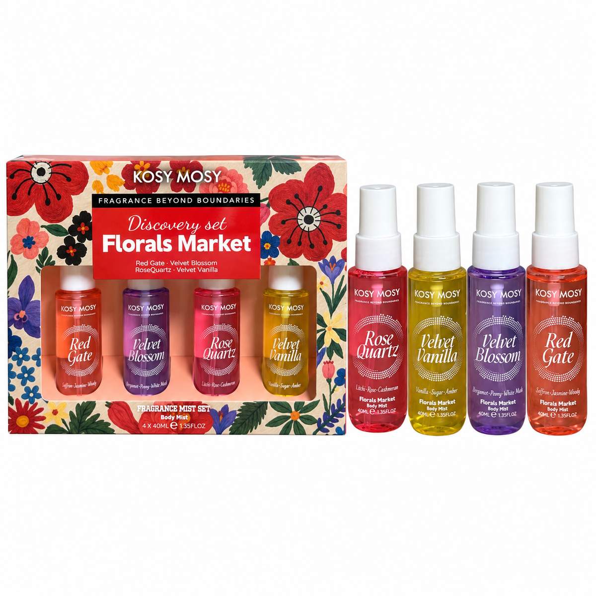 Kosy Mosy Florals Market Set de 4 brumas