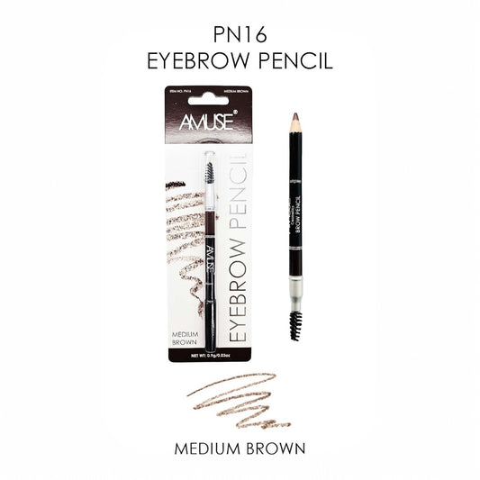12 PCS DISPLAY AMUSE MEDIUM BROWN EYEBROW PENCIL  PN16