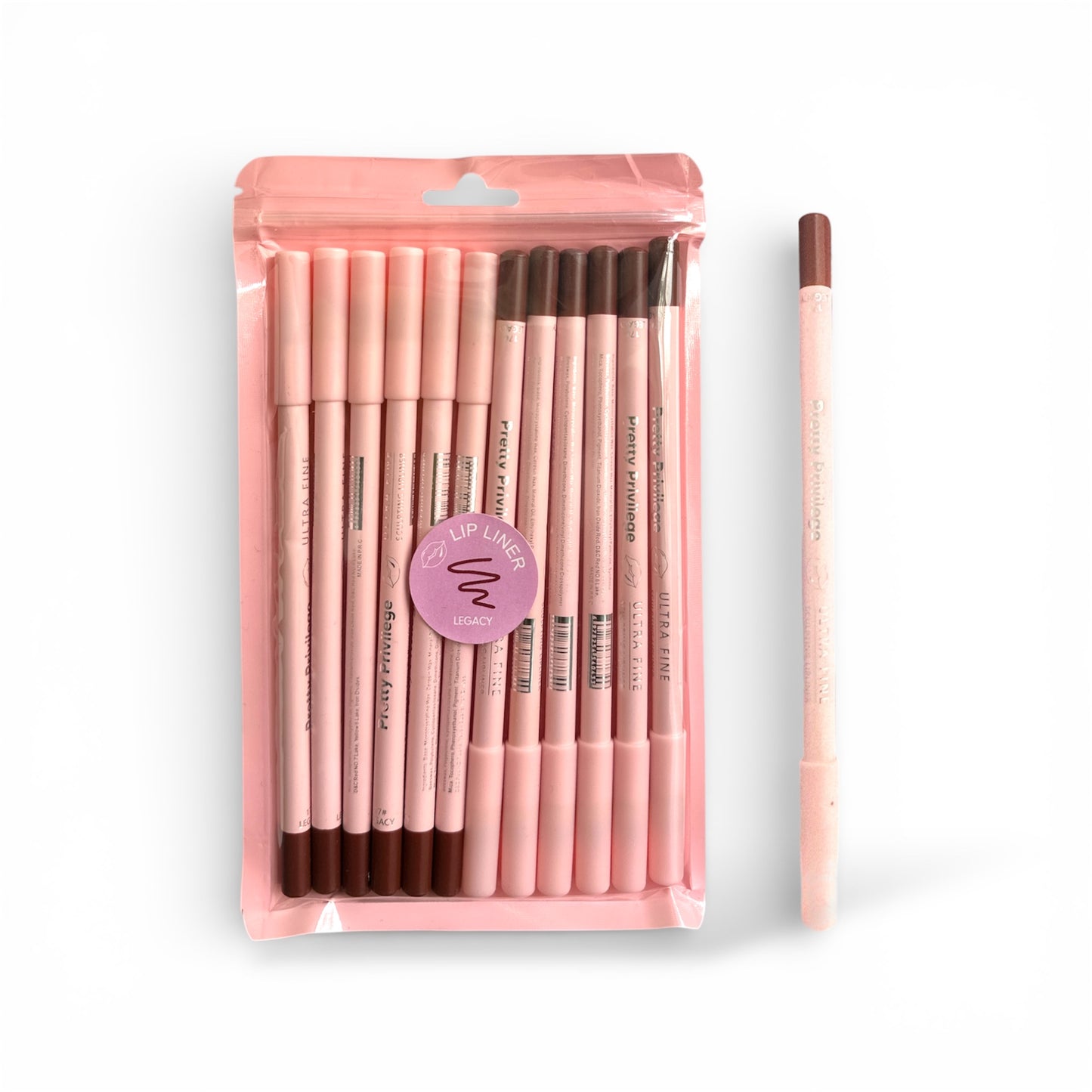 12PCS PACK PRETTY PRIVILEGE LIP LINER #17 LEGACY