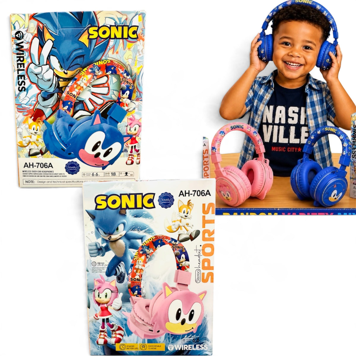 Mix de auriculares inalámbricos para niño y niña Fast