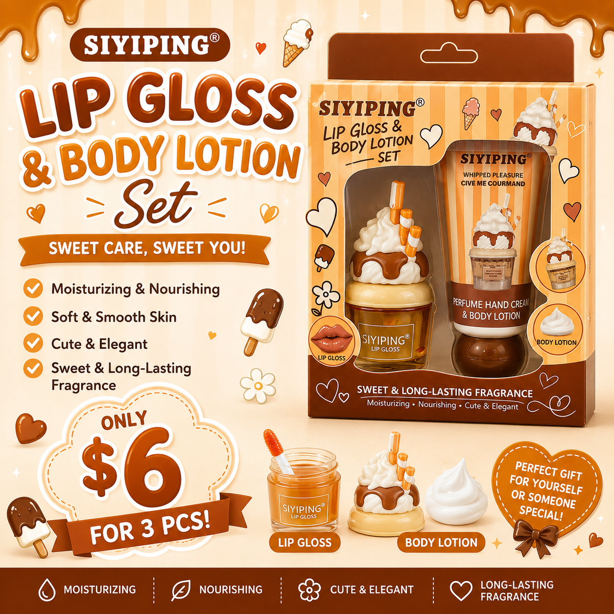 3PCS SET SIYIPING PERFUME & HAND CREAM CHOCO OVERDOSE ST128