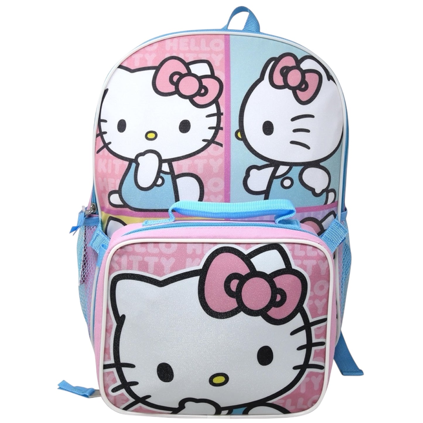 PASTEL PINK & BLUE HELLO KITTY BACKPACK WITH LUNCH BAG #BREC