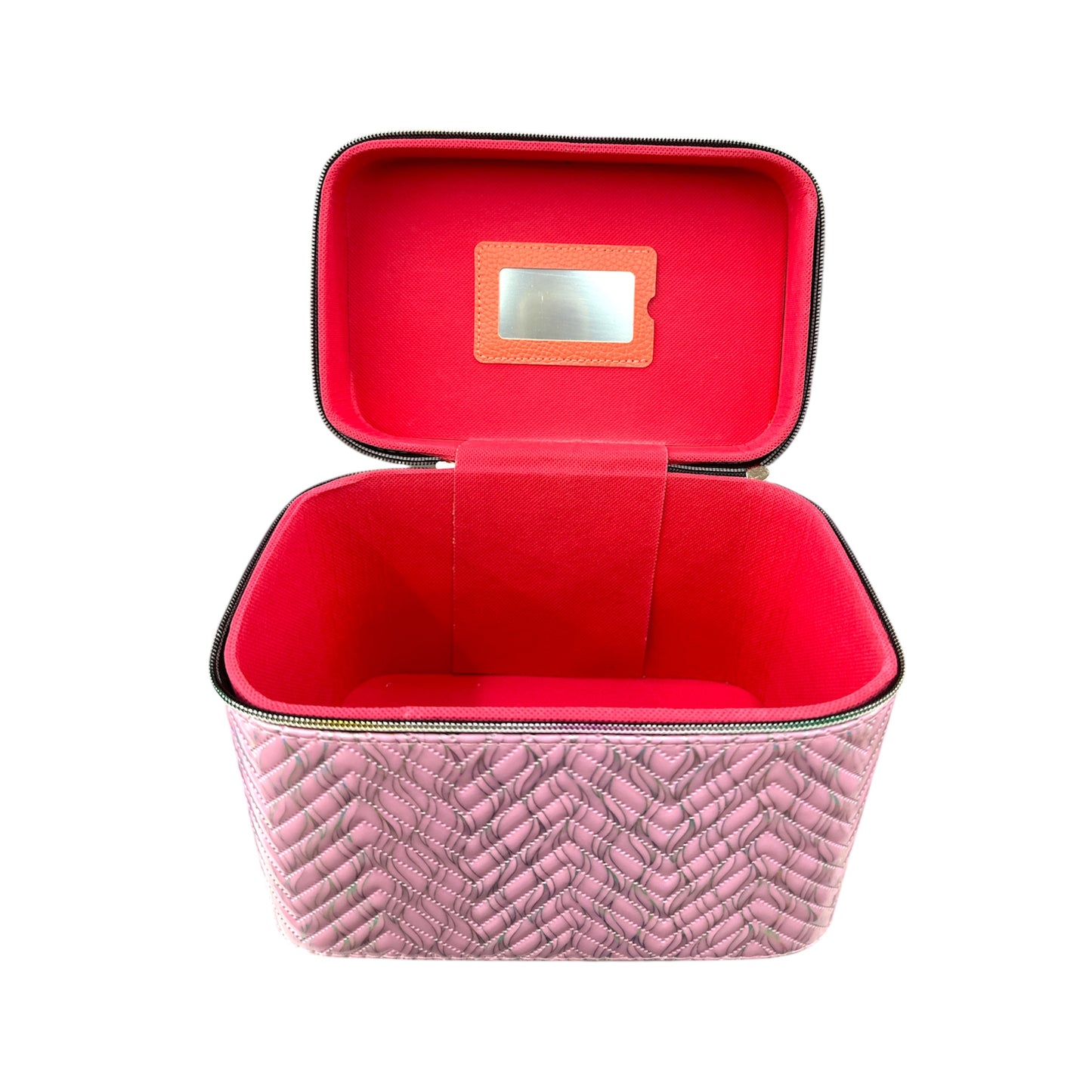 HALOGRAPHIC PINK 3PCS CARRY MAKEUP BOX