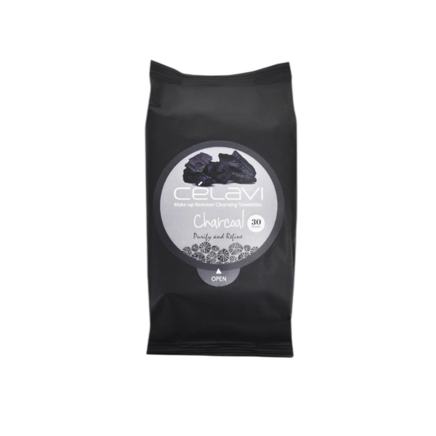 6PCS DISPLAY CELAVI CHARCOAL MAKE-UP REMOVER CLEANSING TOWELETTES MT010