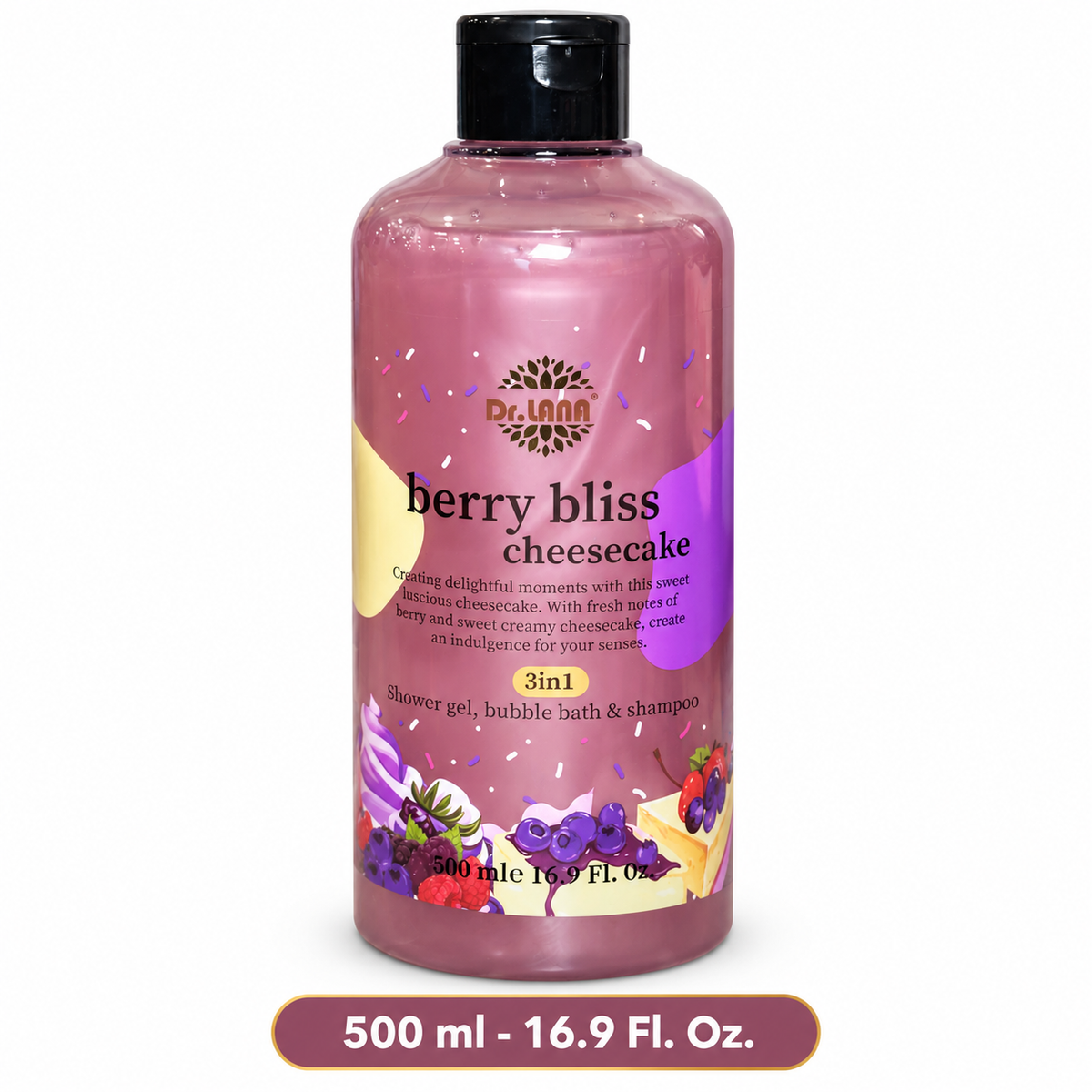 Gel de baño 3 en 1 Dr. Lana Berry Bliss Cheesecake