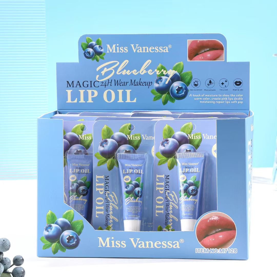MISS VANESSA BLUEBERRY LIP OIL 24PCS DISPLAY M7128