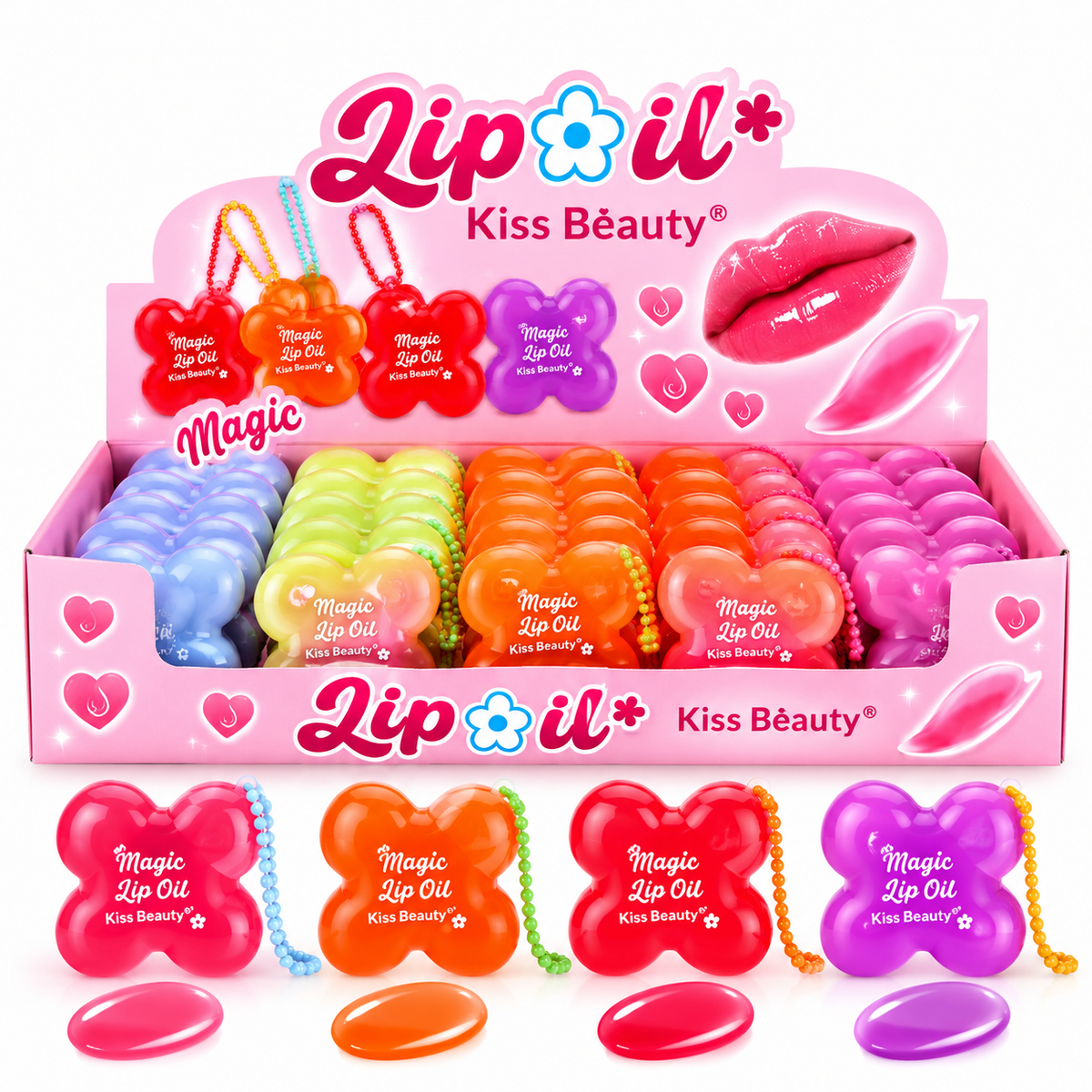 Kiss Beauty Magic Flower Lip Oil Keychain