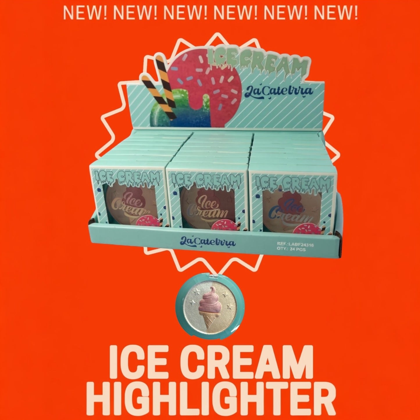 24PCS DISPLAY ICE CREAM HIGHLIGHTER LABF24316