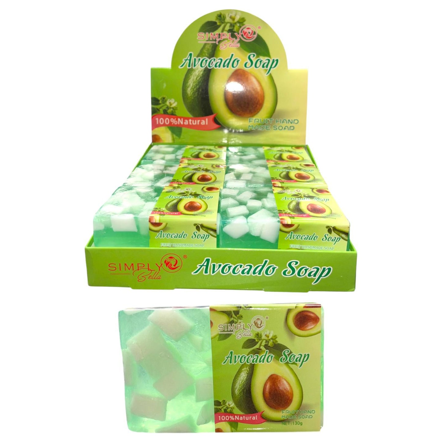 12PCS DISPLAY SIMPLY BELLA FRUIT HAND SOAP AVOCADO #SIM043