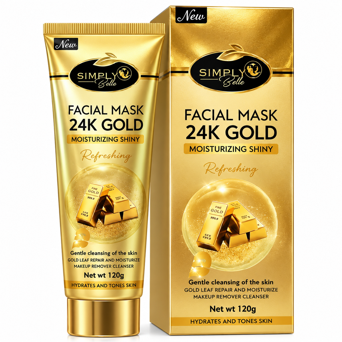 Simply Bella Facial Mask 24K Gold