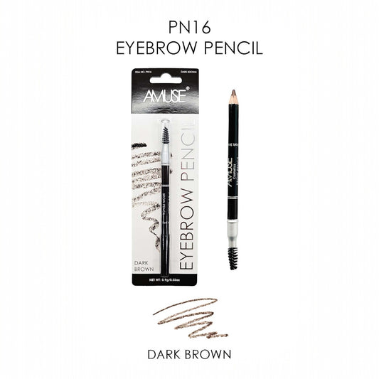 12PCS AMUSE DARK BROWN EYEBROW PENCIL PN16