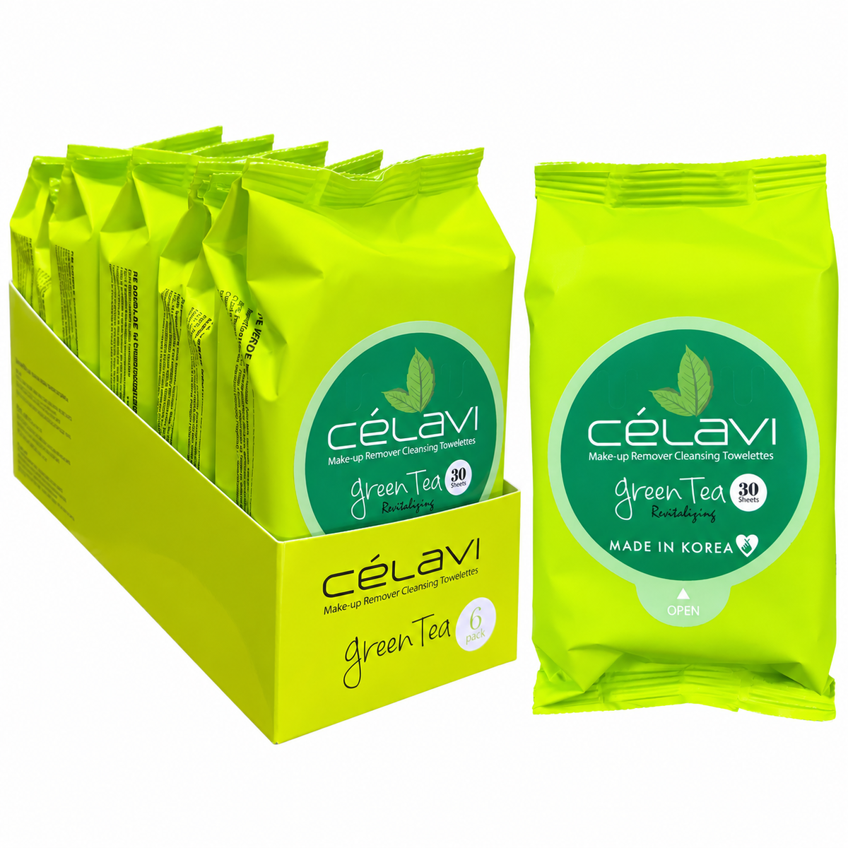 Celavi Makeup Green Tea Remover Cleansing Towelettes