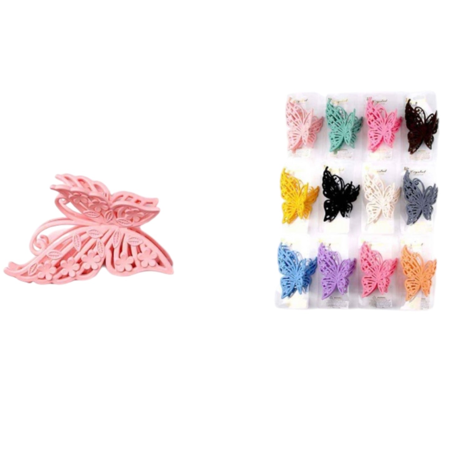 12PCS PACK BUTTERFLY SIDE WAYS HAIR CLIPS YCP-3635