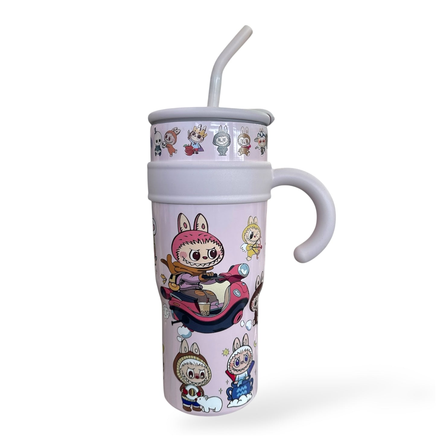 2PCS LIGHT PASTEL PINK MONSTER STEEL VACUUM TUMBLER