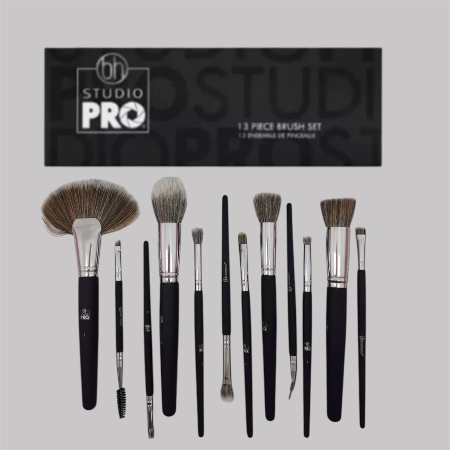 3PCS BH COSMETICS BLACK BRUSH SET 10PCS 8691